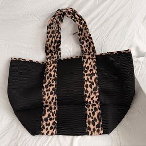 Leopard Print Black Tote Bag